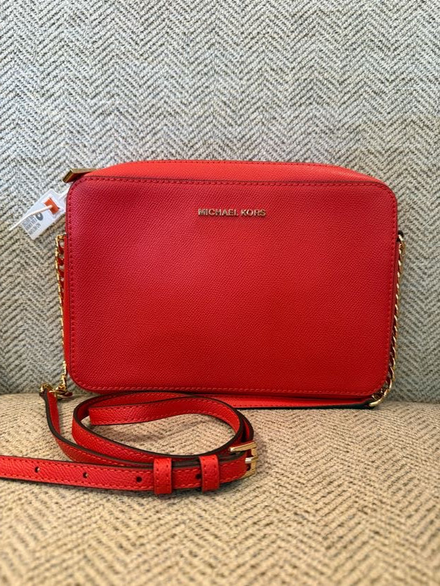 Michael Kors Jet Set Saffiano Leather Crossbody Bag