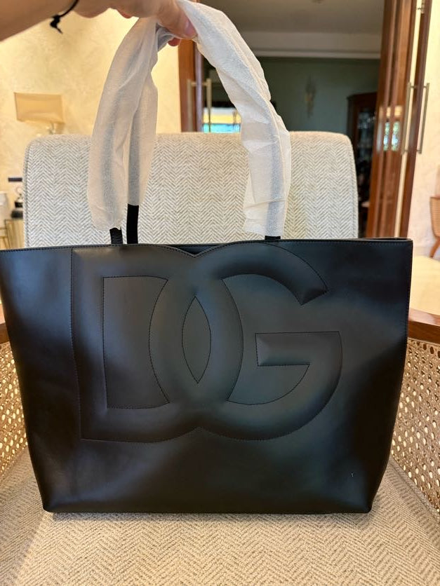 Dolce & Gabbana DG Logo Leather Tote Bag