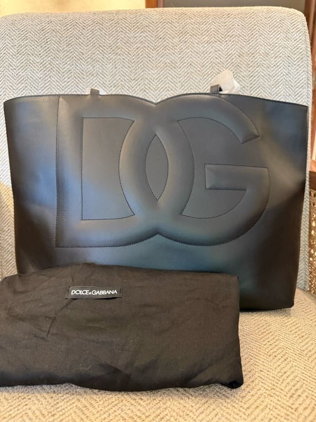 Dolce & Gabbana DG Logo Leather Tote Bag