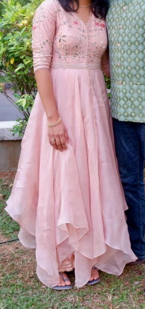 Anushree Reddy Blush Pink Embroidered Kurta