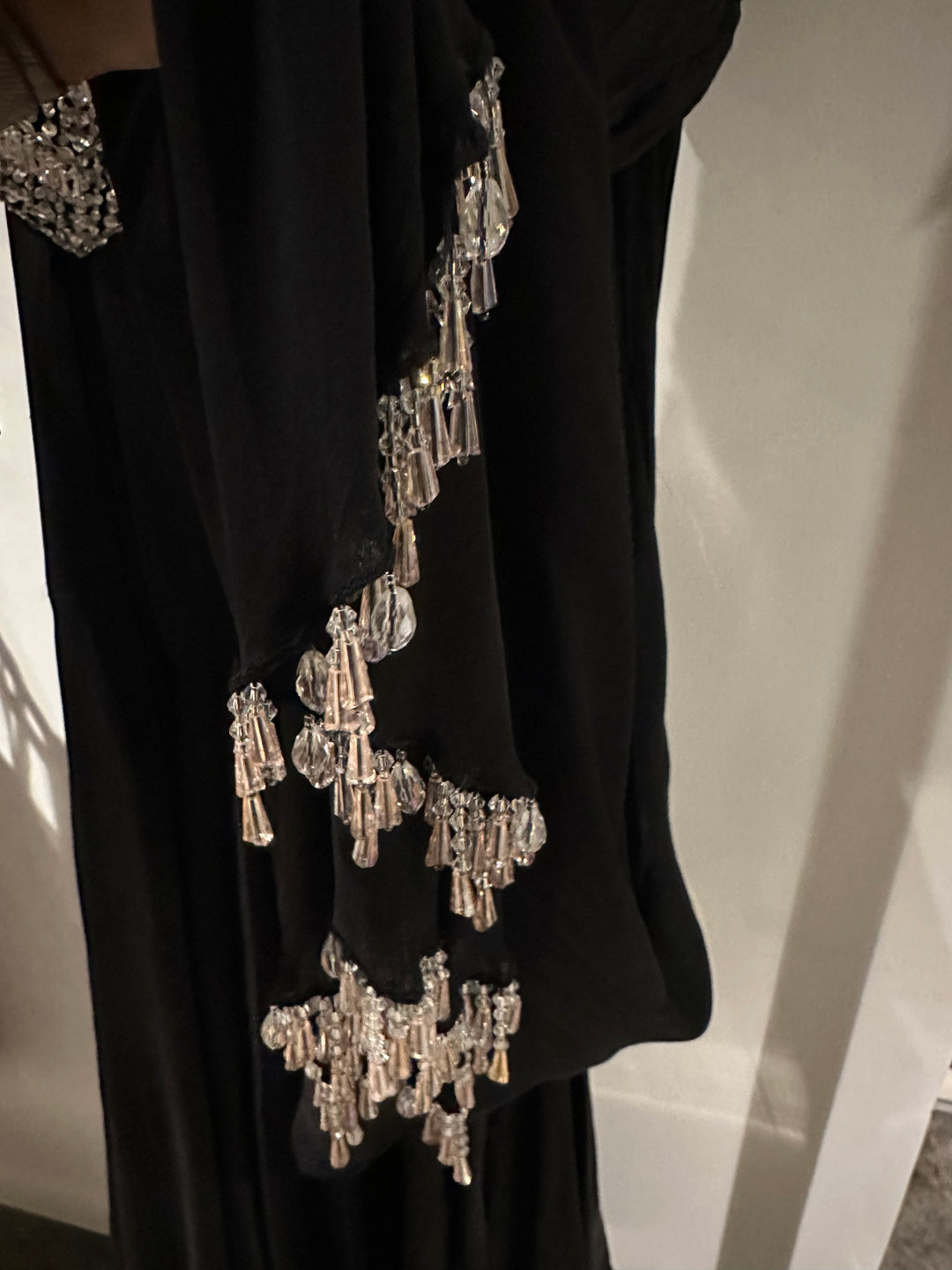 Anushka Bajaj Black Draped Satin Saree