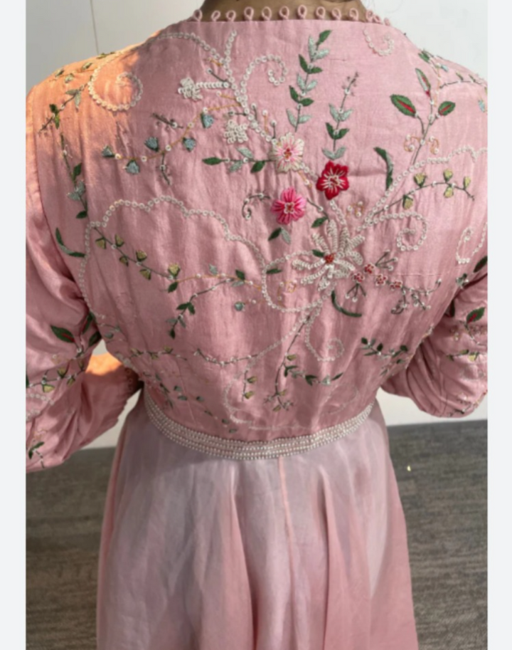 Anushree Reddy Blush Pink Embroidered Kurta