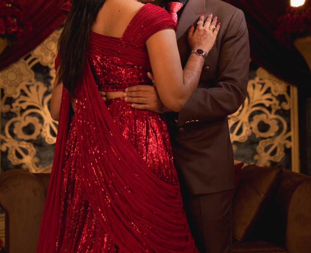 Gaurav Gupta Crimson Red Embellished Lehenga Set