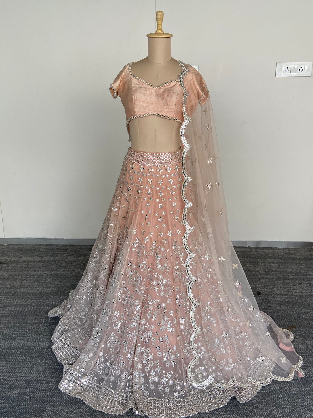 Abhinav Mishra Mirror-Embellished Lehenga Set