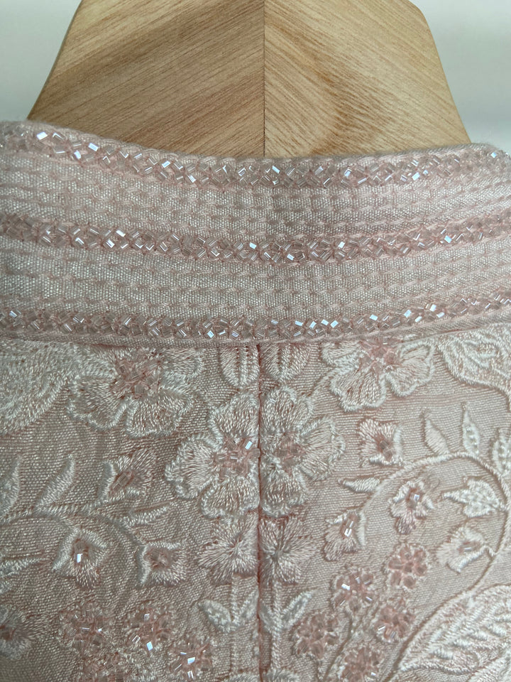 Sawan Gandhi Blush Embroidered Bundi Set