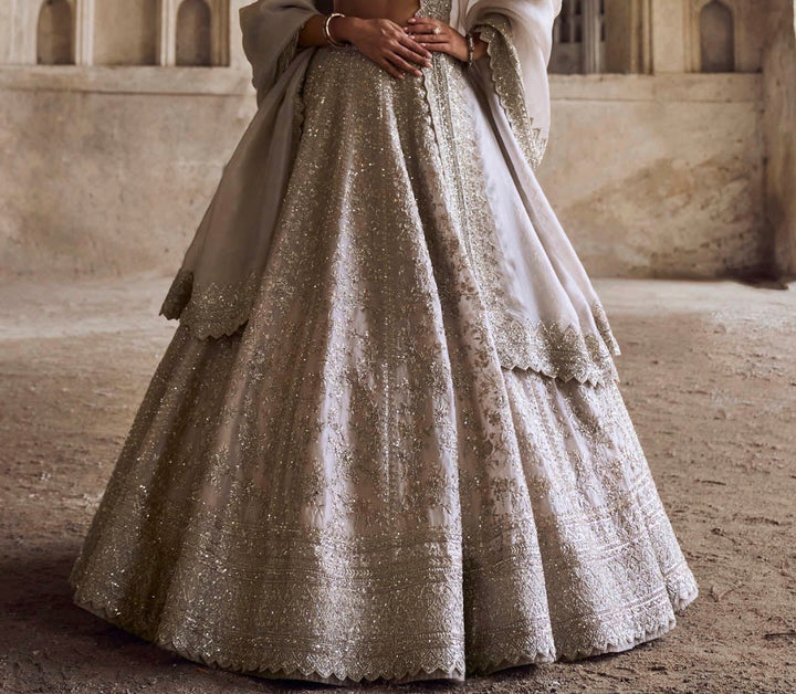 Anushree Reddy Ivory Embellished Bridal Lehenga Set