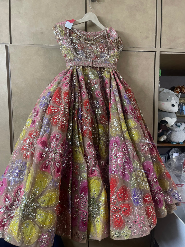 Seema Gujral Coffee Floral Lehenga Set