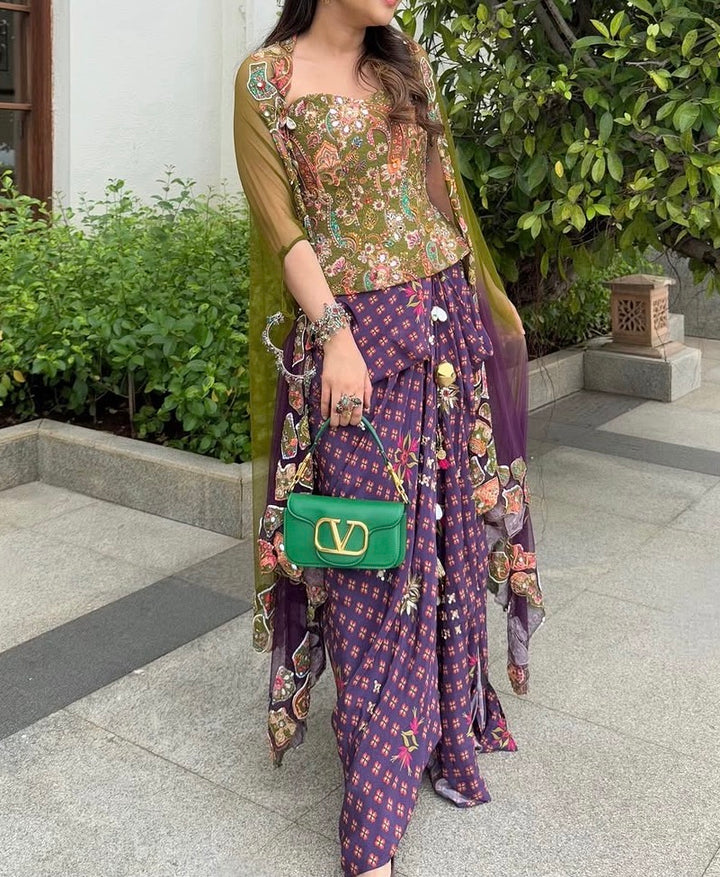 Juhi Bengani Printed Corset Co-ord Set