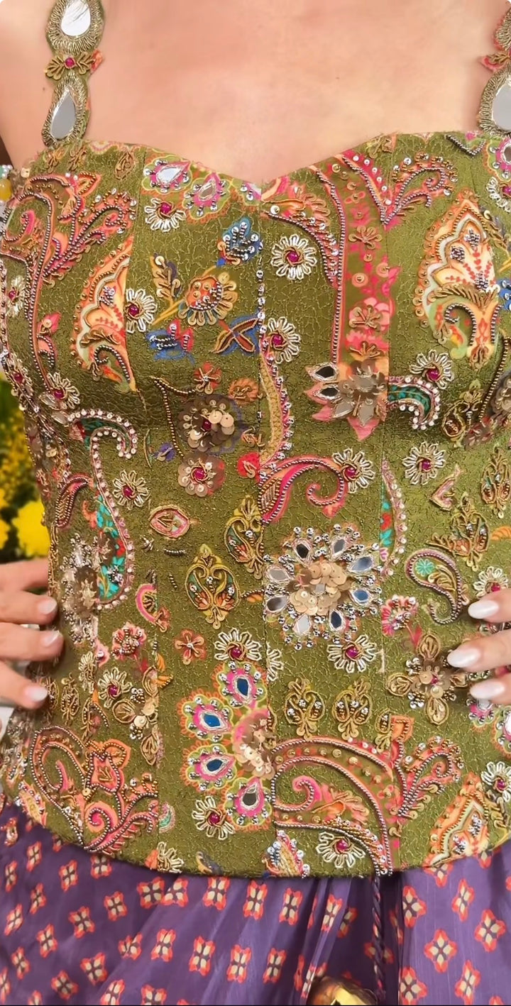 Juhi Bengani Printed Corset Co-ord Set