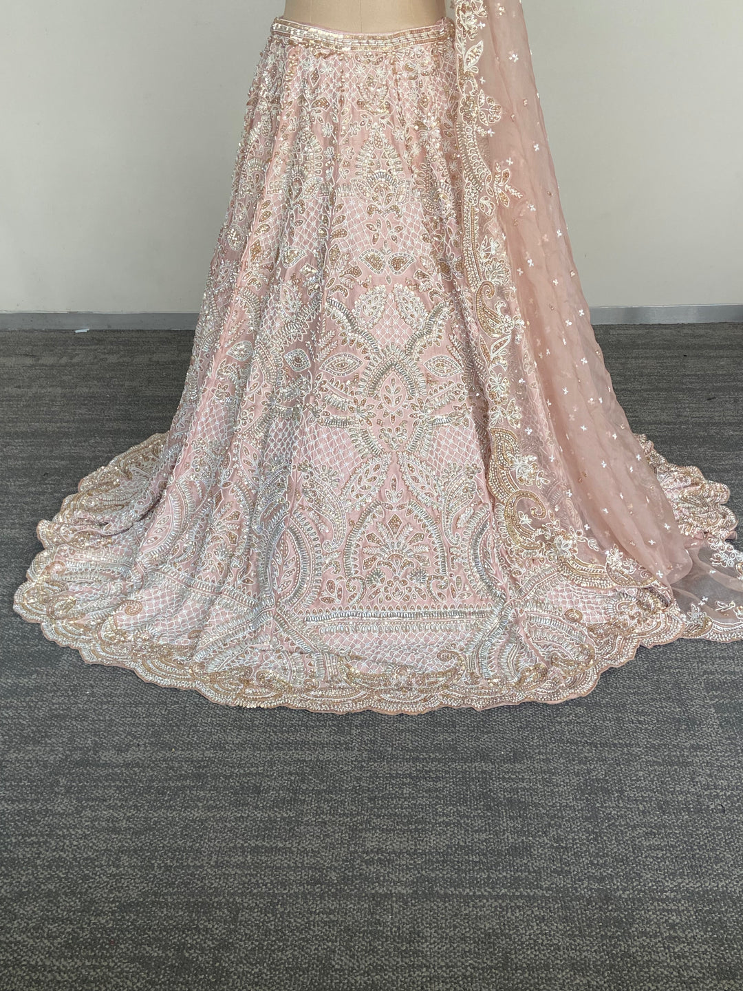 Seema Gujral Blush Pink Embroidered Lehenga Set