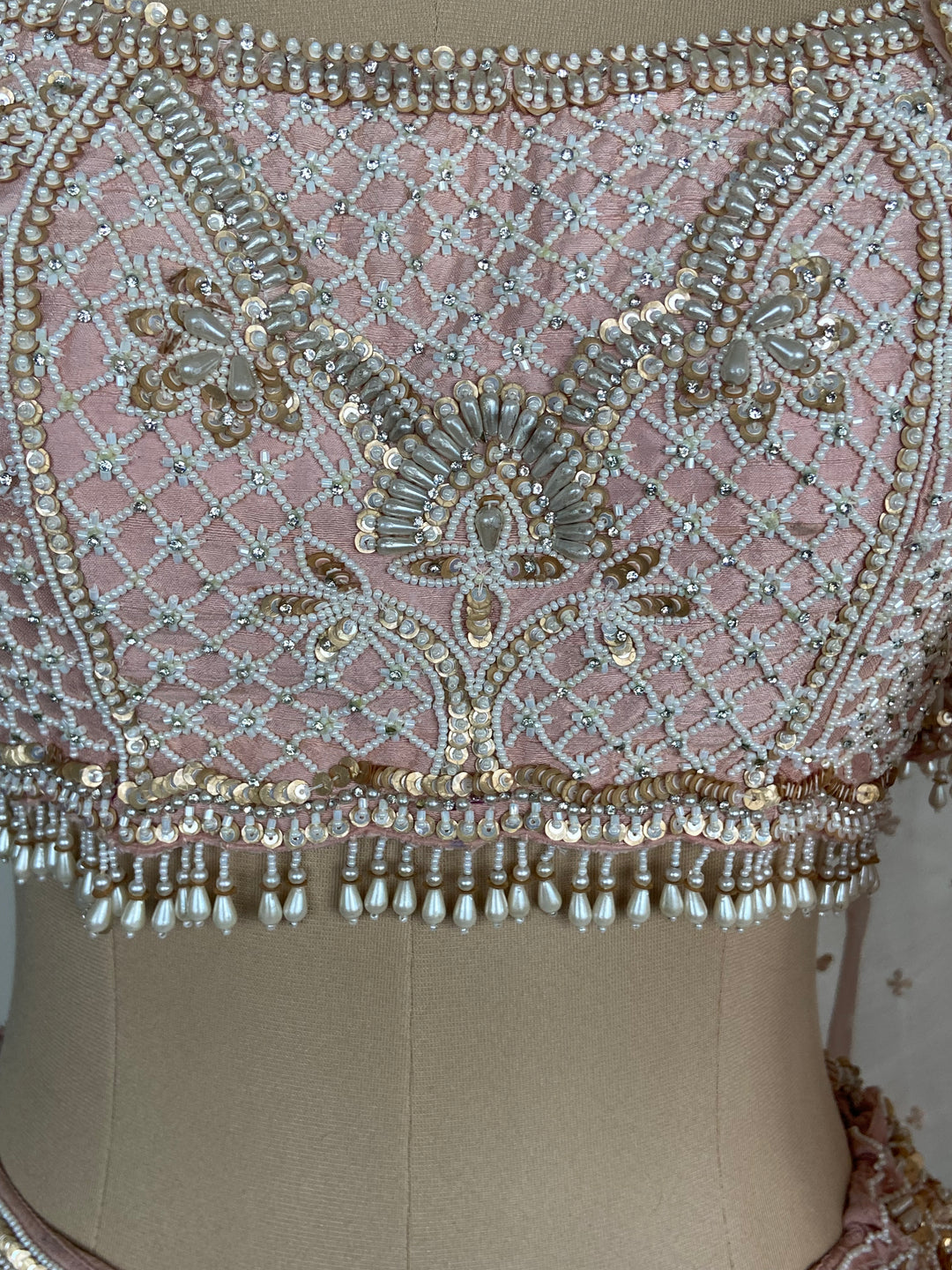 Seema Gujral Blush Pink Embroidered Lehenga Set