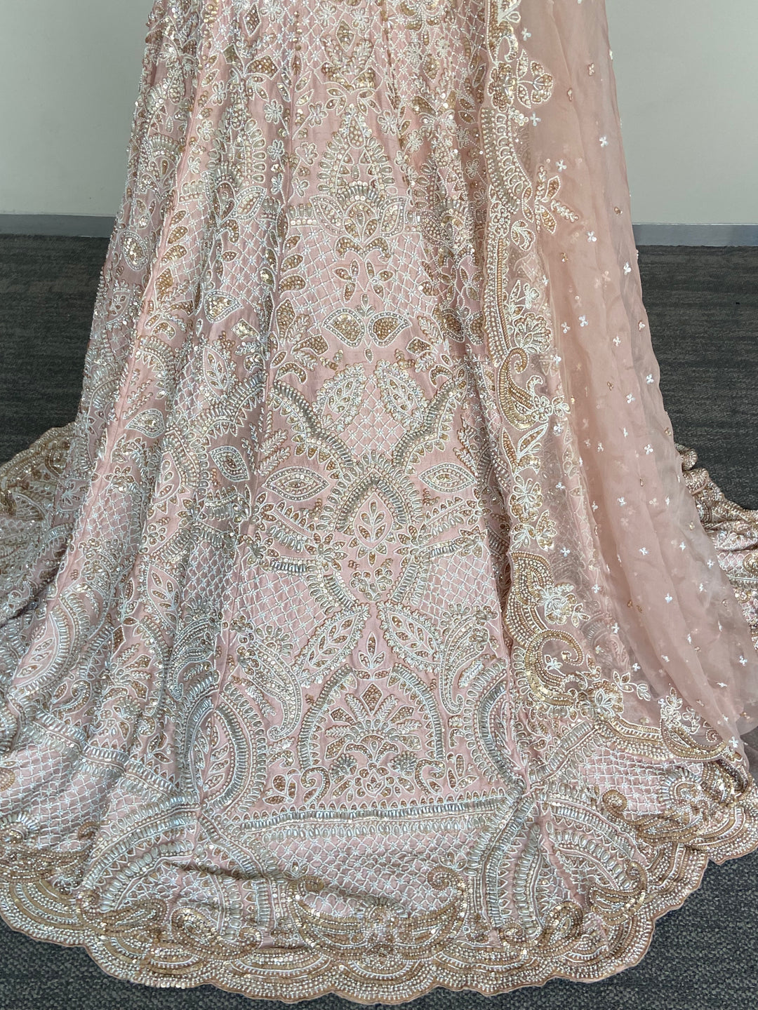 Seema Gujral Blush Pink Embroidered Lehenga Set