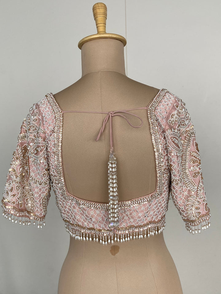 Seema Gujral Blush Pink Embroidered Lehenga Set
