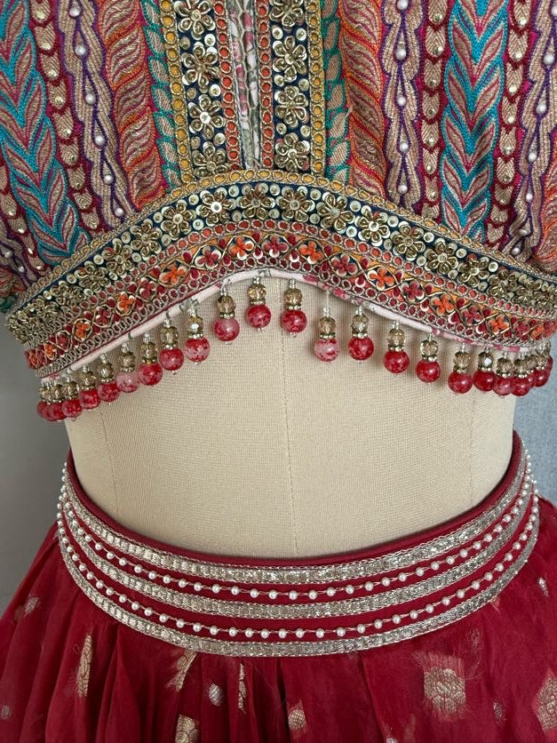 Tarun Tahiliani red skirt & top set