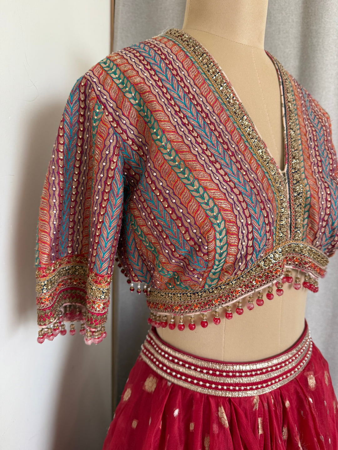 Tarun Tahiliani red skirt & top set