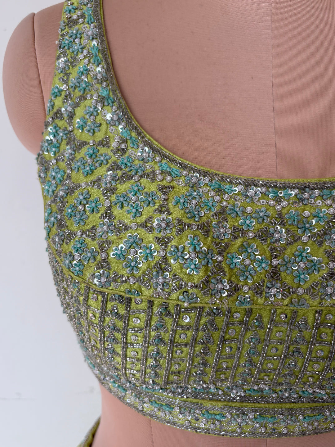 Anita Dongre Lime Green Embellished Lehenga Set