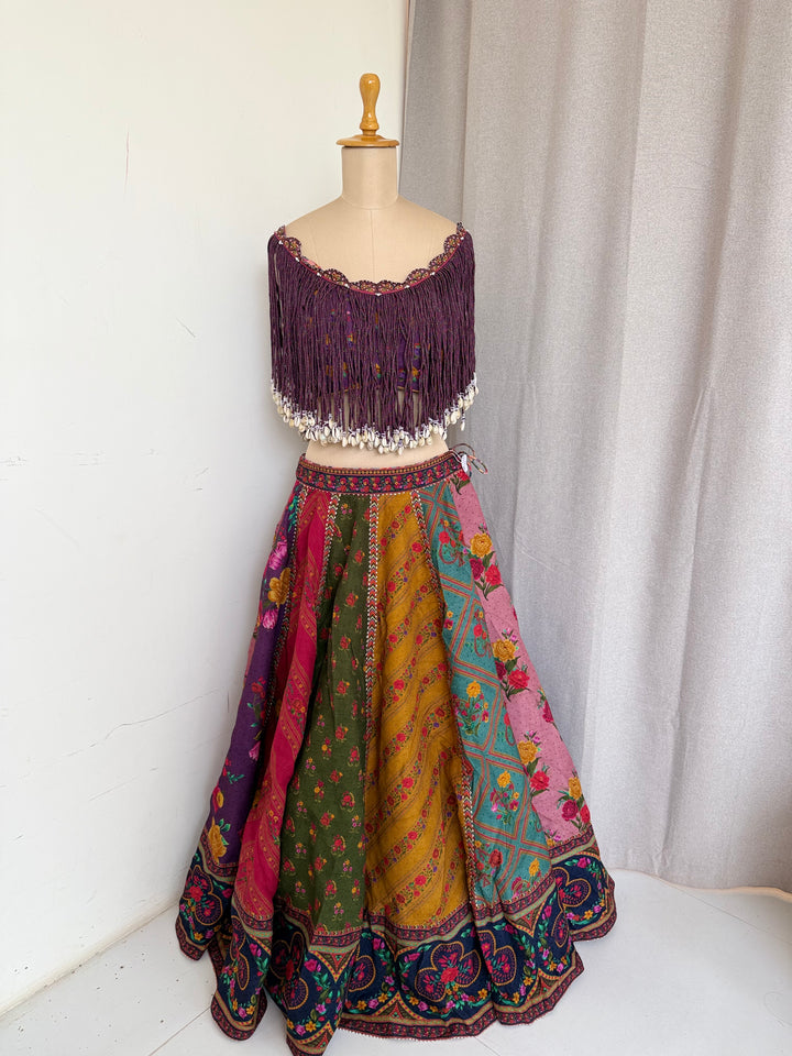 Torani Multicoloured Embellished Lehenga Set