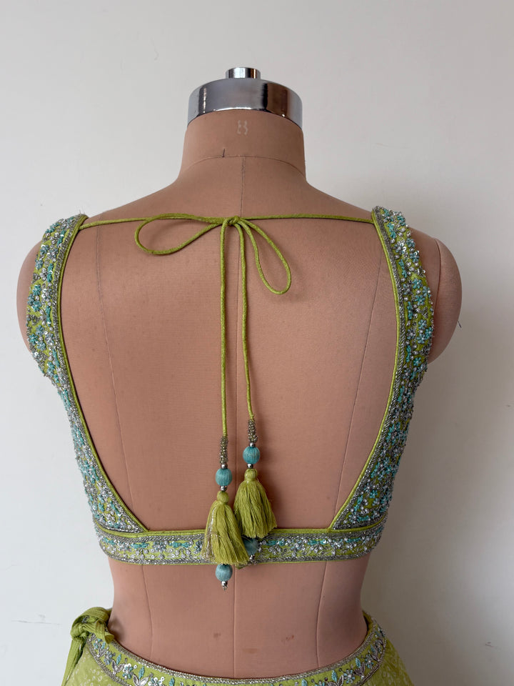 Anita Dongre Lime Green Embellished Lehenga Set