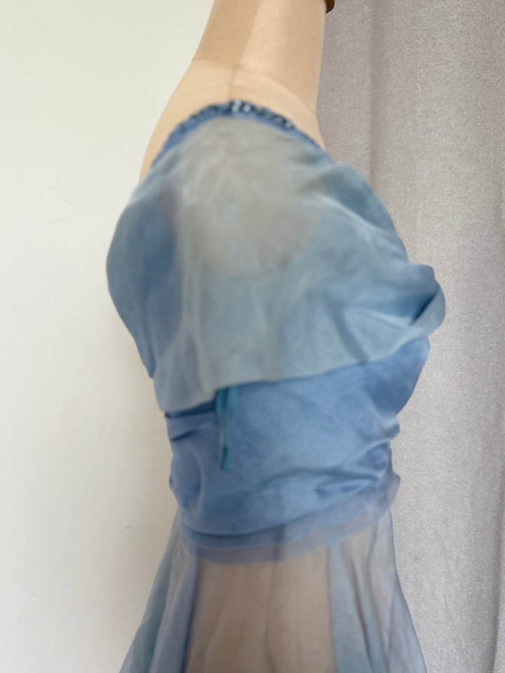 Jade by Monica & Karishma Draped Organza Blouse