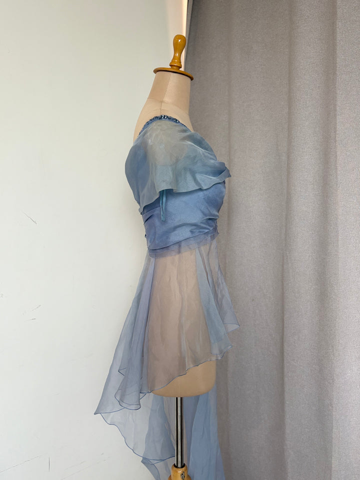 Jade by Monica & Karishma Draped Organza Blouse