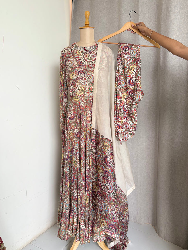 Anamika Khanna Printed Anarkali Set