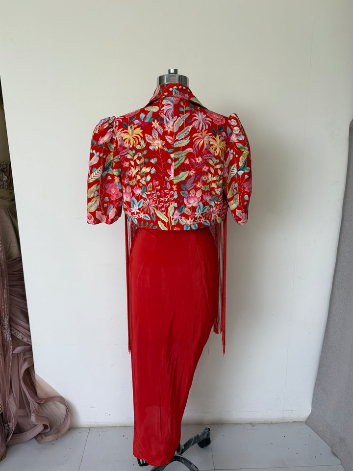 Rishi & Vibhuti Fringe Skirt Set