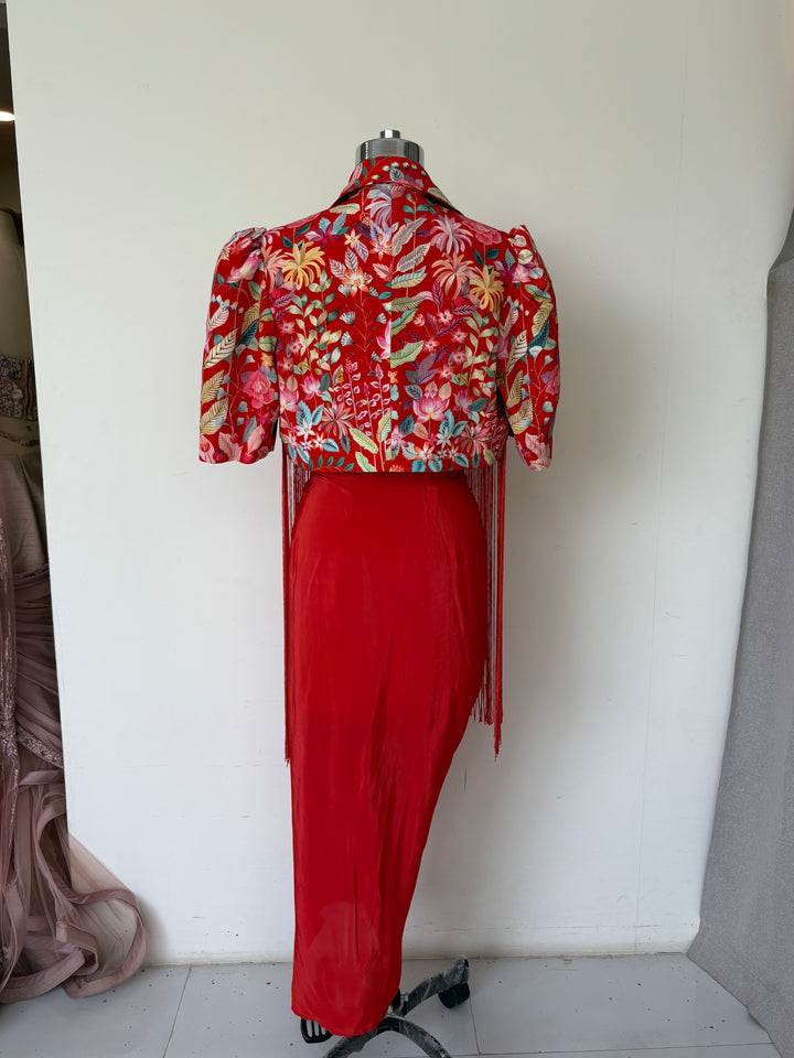 Rishi & Vibhuti Fringe Skirt Set