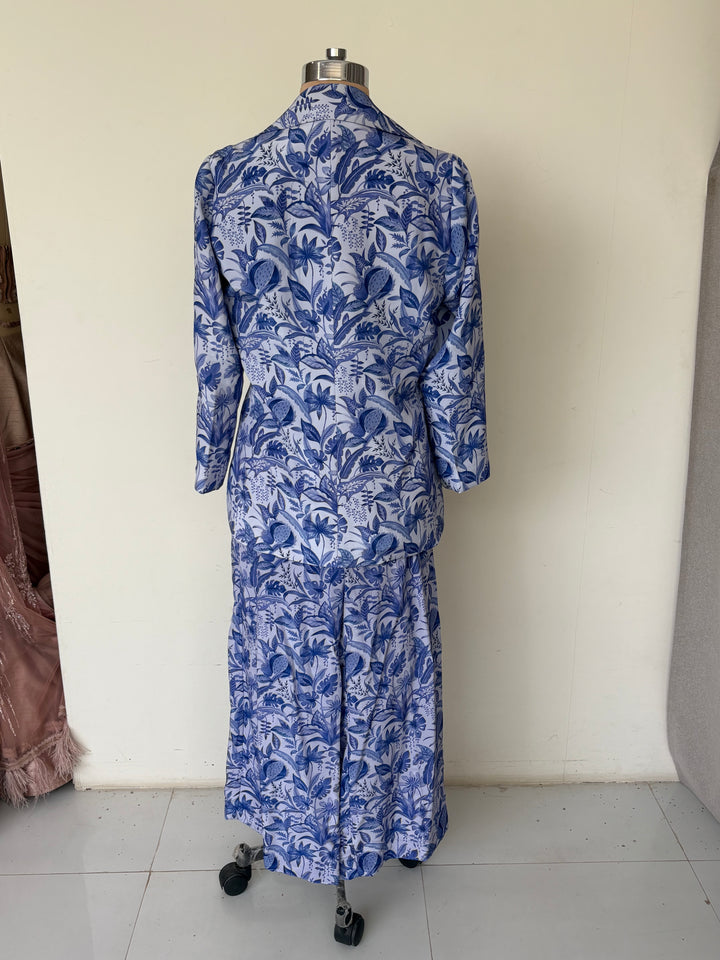 Rishi & Vibhuti Blue Botanical Co-Ord Set