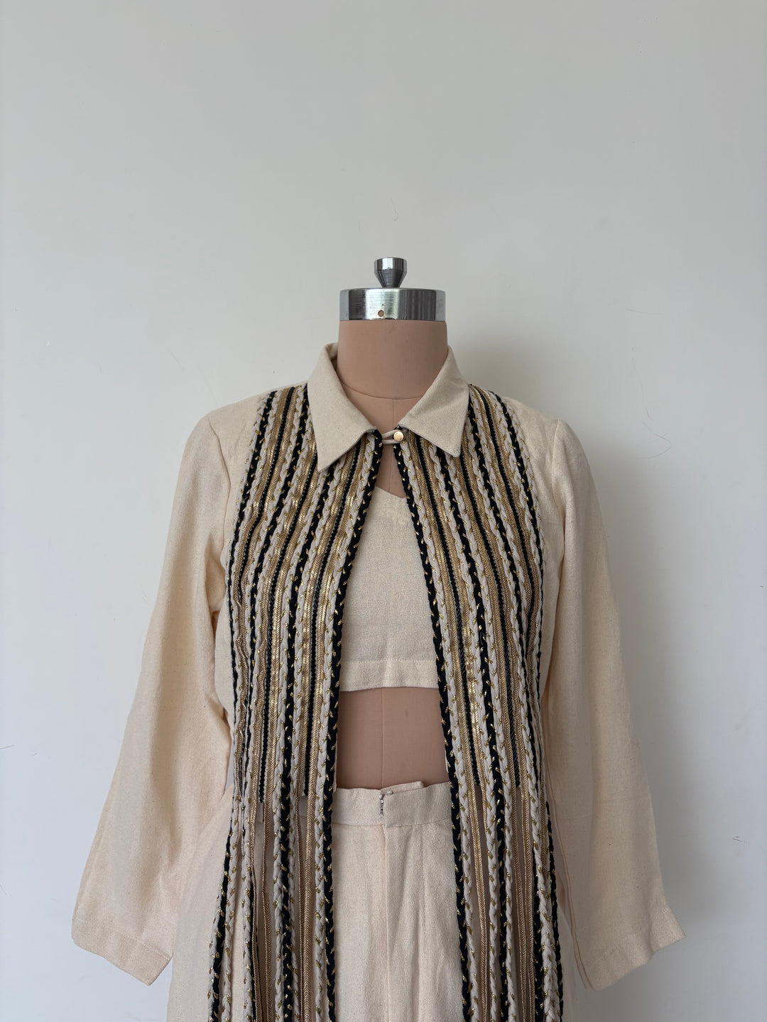 Rishi & Vibhuti Ivory Co-Ord Set with Embellished Jacket