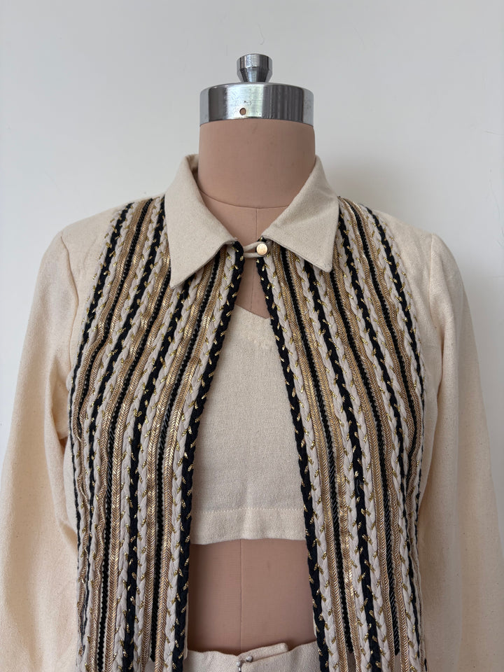 Rishi & Vibhuti Ivory Co-Ord Set with Embellished Jacket