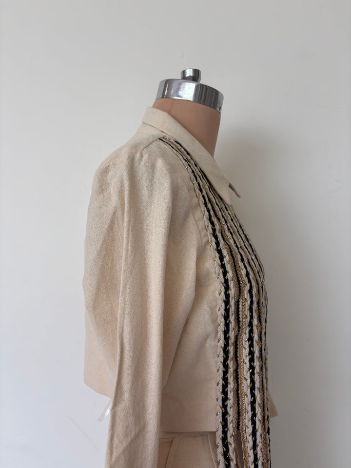 Rishi & Vibhuti Ivory Co-Ord Set with Embellished Jacket
