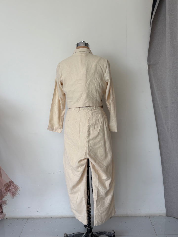 Rishi & Vibhuti Ivory Co-Ord Set with Embellished Jacket