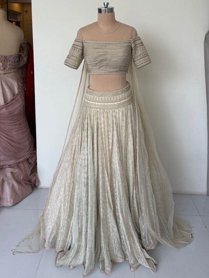 Tarun Tahiliani Ivory Embroidered Lehenga Set