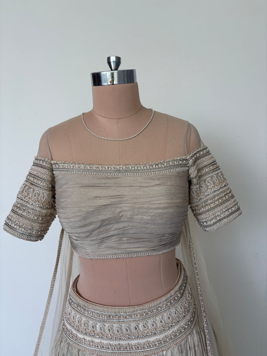 Tarun Tahiliani Ivory Embroidered Lehenga Set