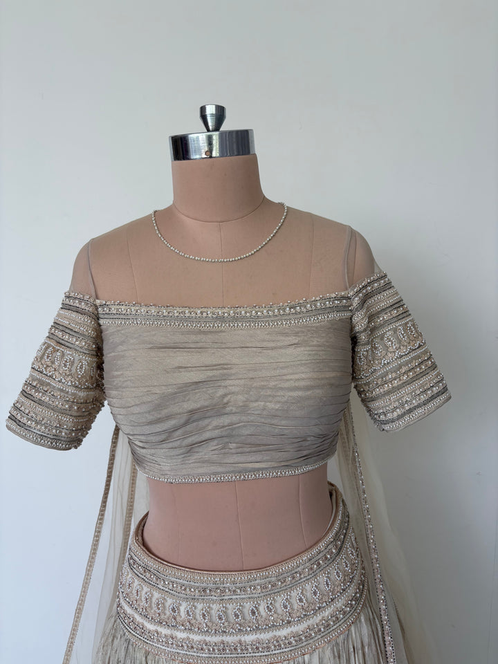 Tarun Tahiliani Ivory Embroidered Lehenga Set