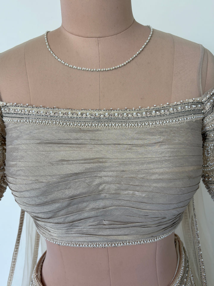 Tarun Tahiliani Ivory Embroidered Lehenga Set