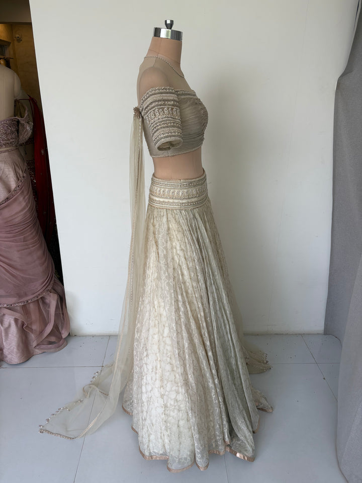Tarun Tahiliani Ivory Embroidered Lehenga Set