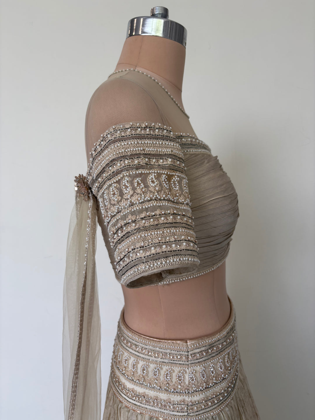 Tarun Tahiliani Ivory Embroidered Lehenga Set