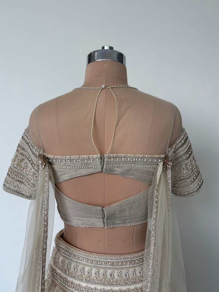 Tarun Tahiliani Ivory Embroidered Lehenga Set