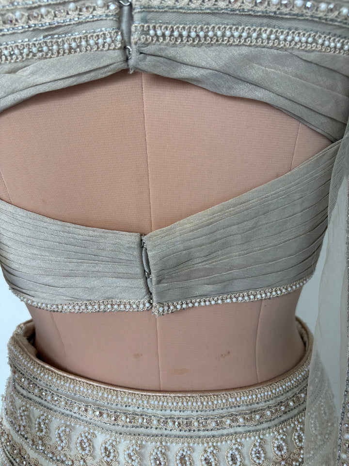 Tarun Tahiliani Ivory Embroidered Lehenga Set
