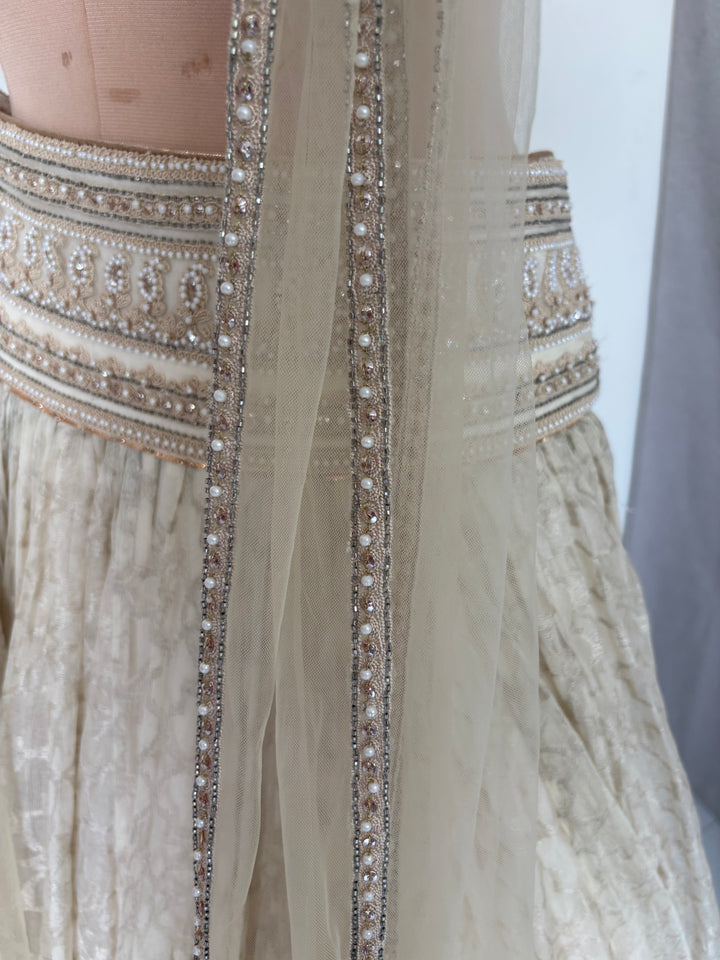 Tarun Tahiliani Ivory Embroidered Lehenga Set