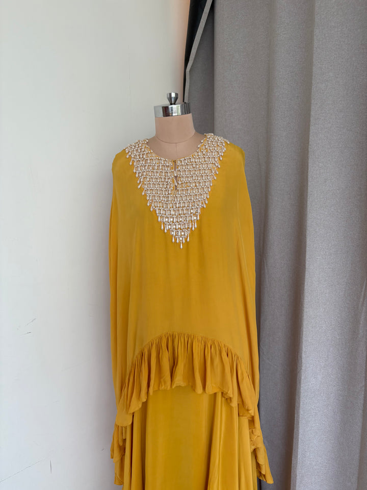 Arpita Mehta Mustard Embellished Top & Palazzo Set