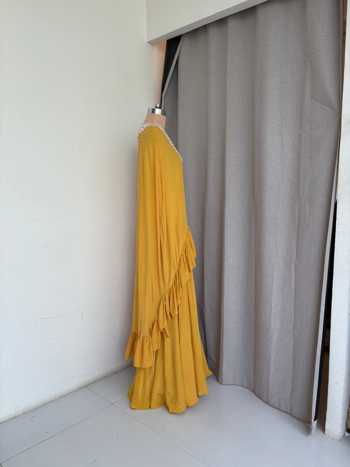 Arpita Mehta Mustard Embellished Top & Palazzo Set