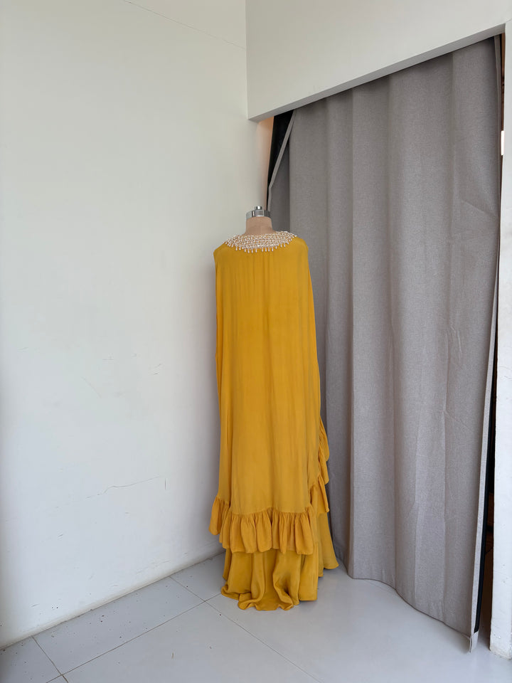 Arpita Mehta Mustard Embellished Top & Palazzo Set