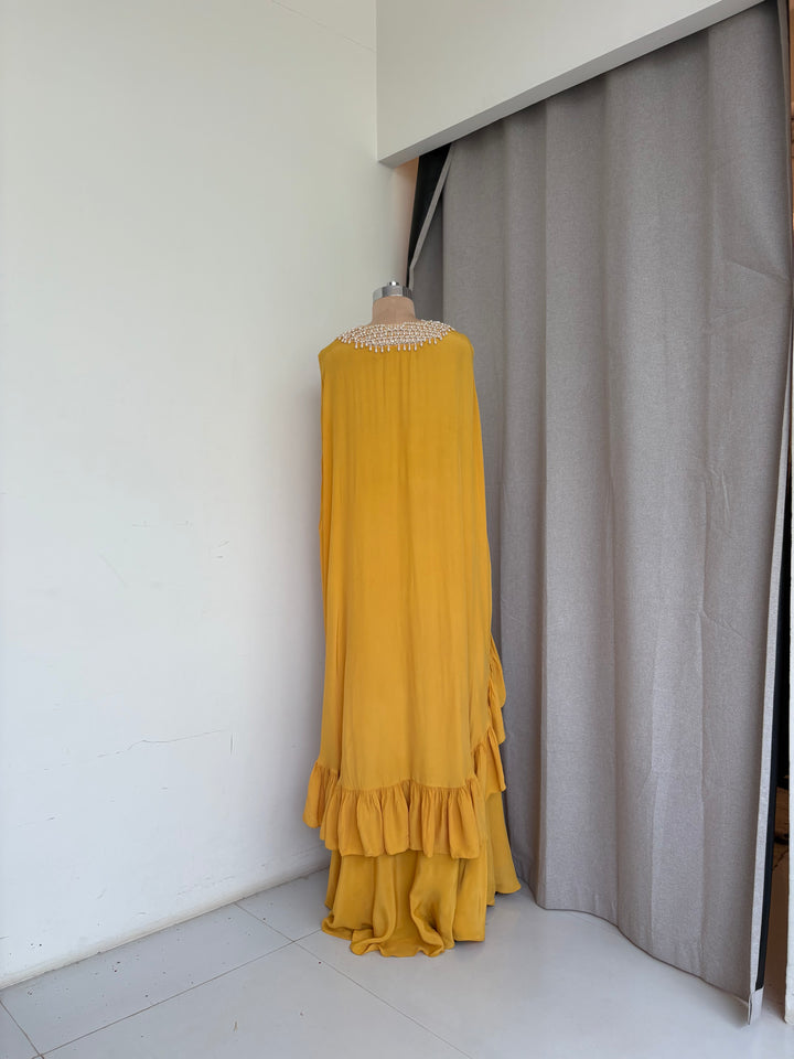 Arpita Mehta Mustard Embellished Top & Palazzo Set