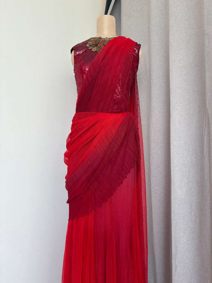 Tarun Tahiliani Draped Saree Set