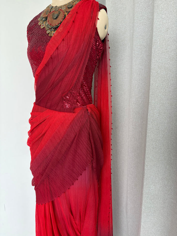 Tarun Tahiliani Draped Saree Set