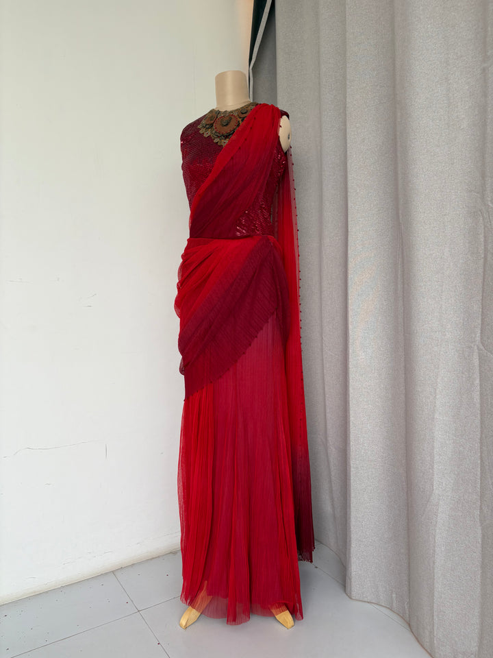 Tarun Tahiliani Draped Saree Set