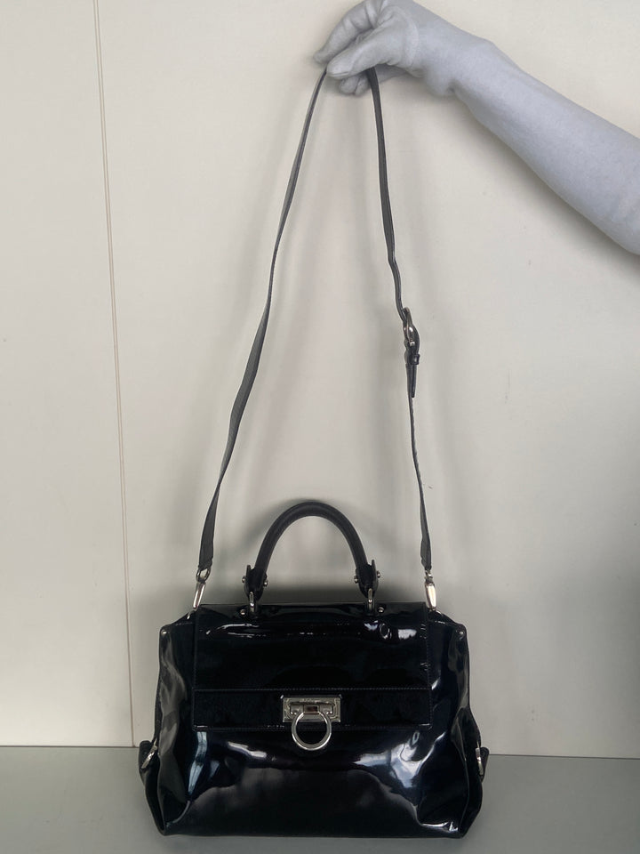 Salvatore Ferragamo Sofia Patent Leather Top Handle Bag