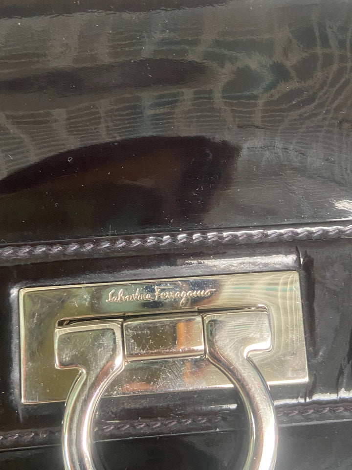 Salvatore Ferragamo Sofia Patent Leather Top Handle Bag
